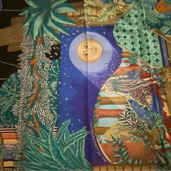 Hermes - rare scarf - NWT 🍊🌝🤌🏻 - Picture 3 of 6